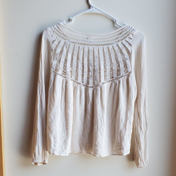 Aeropostale Ivory Crochet Lace Blouse Size Small - Picture 12 of 14